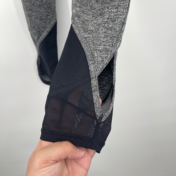 FP Movement Leggings Women Small Heather Gray Mesh Cut Out Yoga Free People - Picture 4 of 11